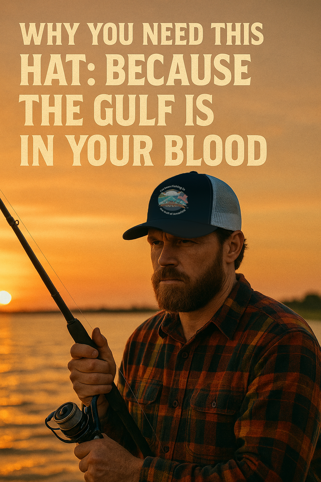 I’ve Been Fishing the Gulf of America mesh cap with breathable back and bold Gulf design, perfect for fishing and coastal adventures