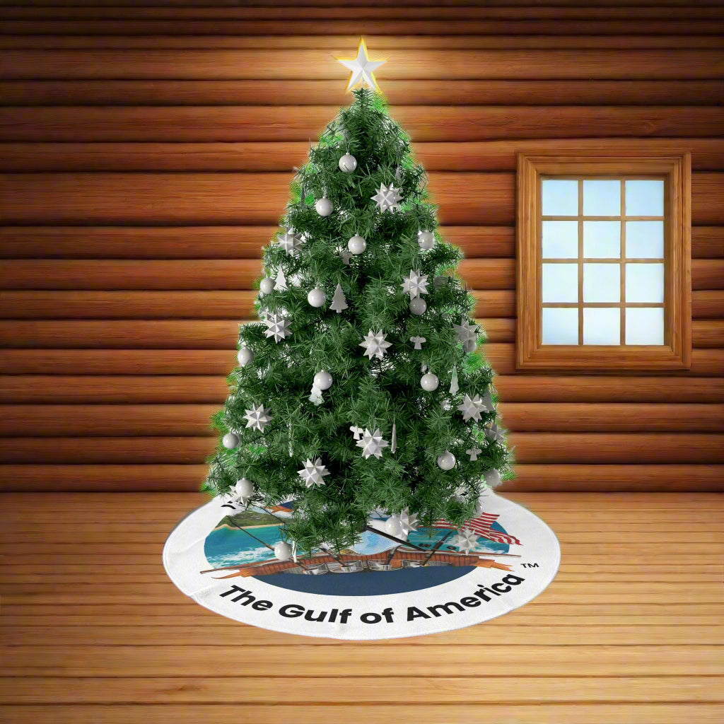 Round Christmas tree skirt printed with “I’ve Been Fishing the Gulf of America” design, draped beneath a decorated tree with seashell ornaments and Gulf-inspired décor


2/2






Round Christmas tree skirt printed with “I’ve Been Fishing the Gulf of America” design, draped beneath a decorated tree with seashell ornaments and Gulf-inspired décor


2/2





Round Christmas tree skirt printed with “I’ve Been Fishing the Gulf of America” design, draped beneath a decorated tree with seashell ornaments and





