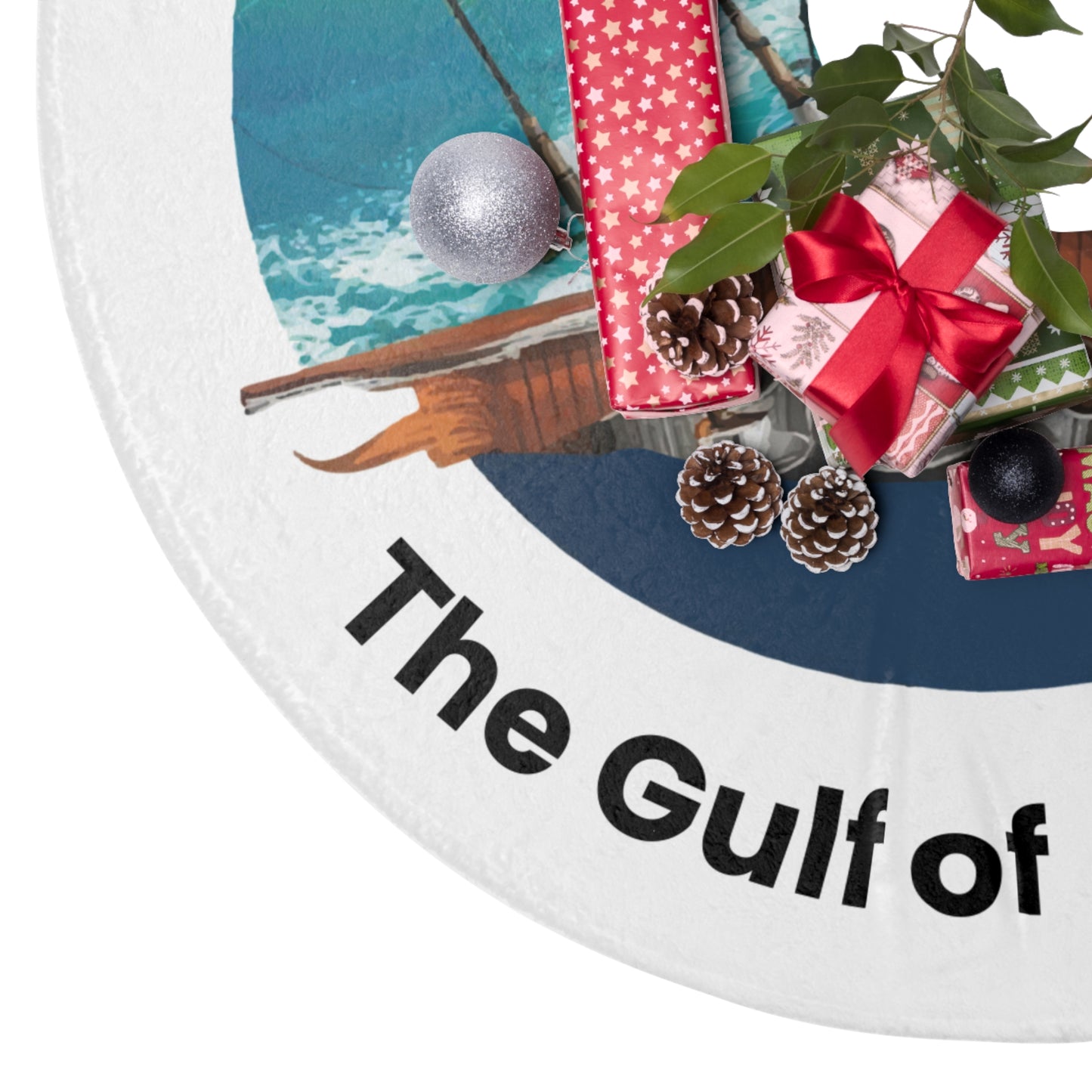 Coastal Christmas Tree Skirt – I’ve Been Fishing the Gulf of America | Bayou Tiger
