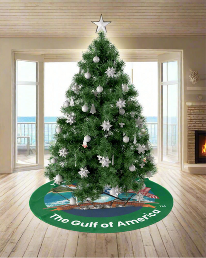 Green Coastal Christmas Tree Skirt – I’ve Been Fishing the Gulf of America | Bayou Tiger.COM